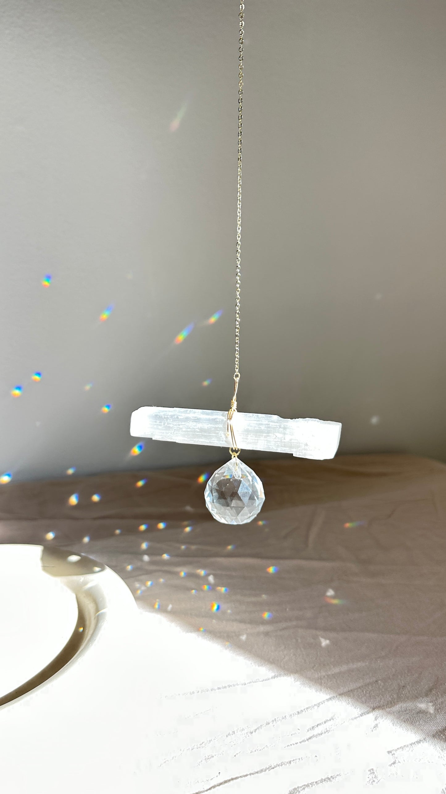 selenite suncatcher