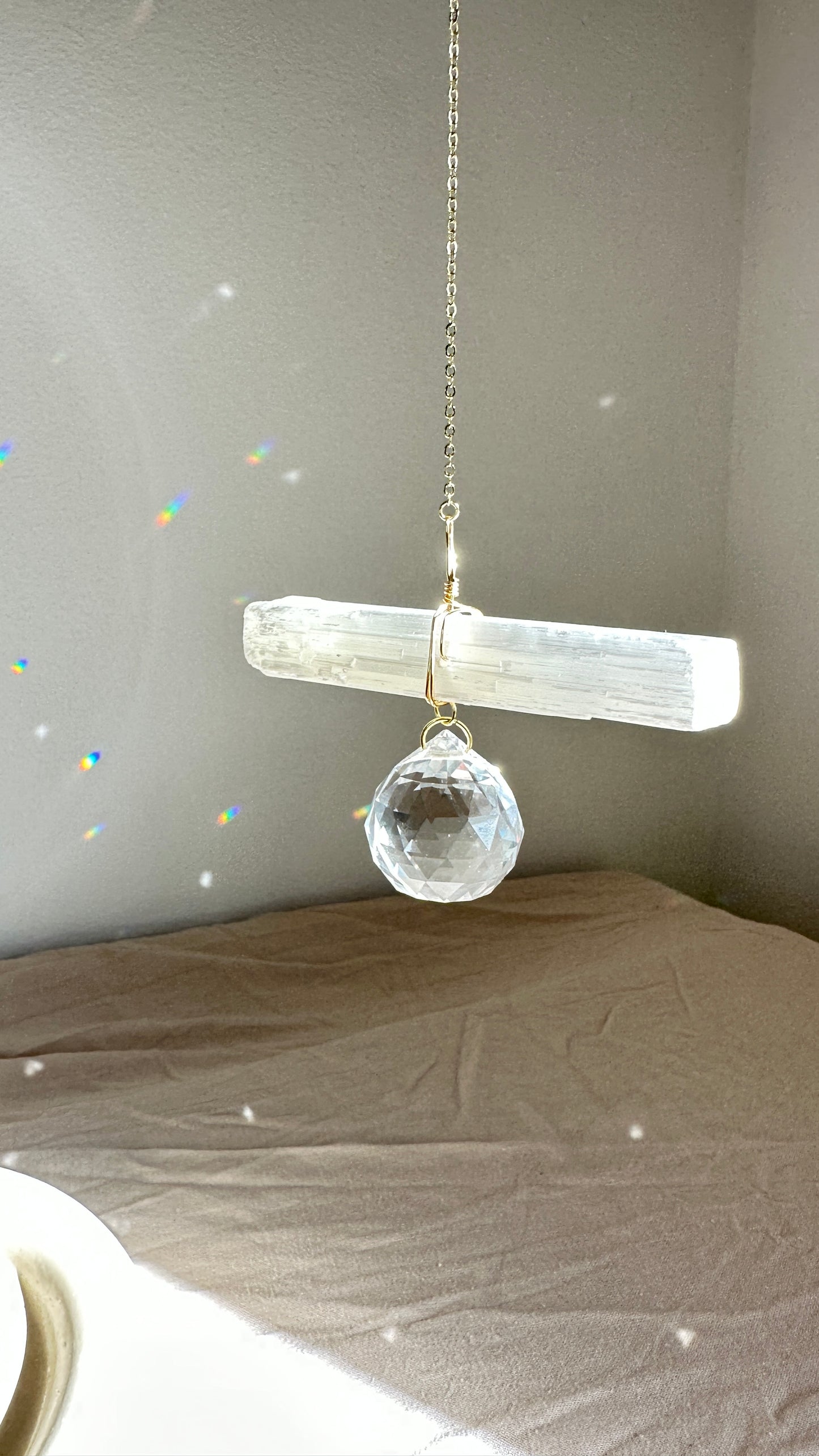 selenite suncatcher