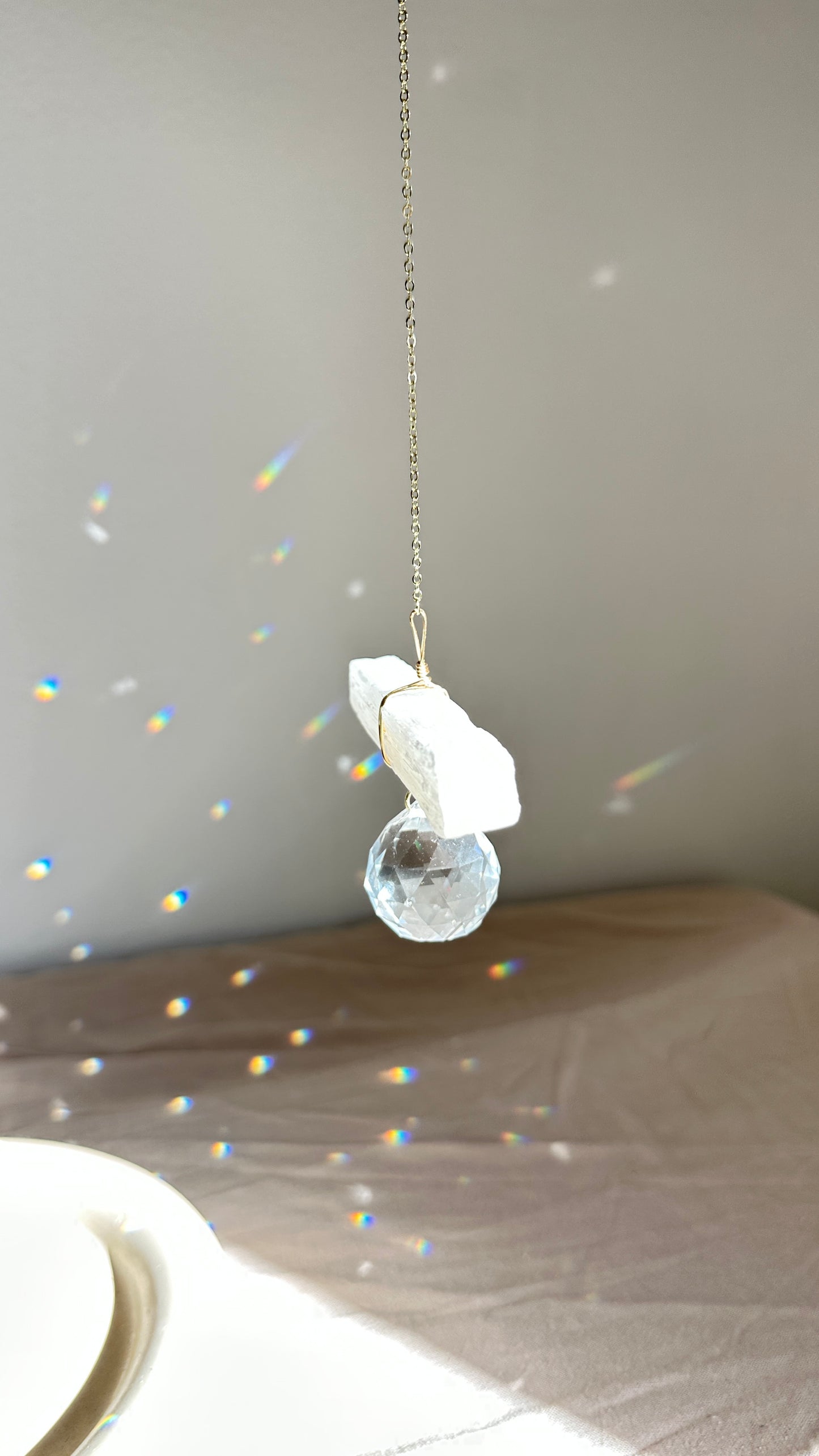 selenite suncatcher