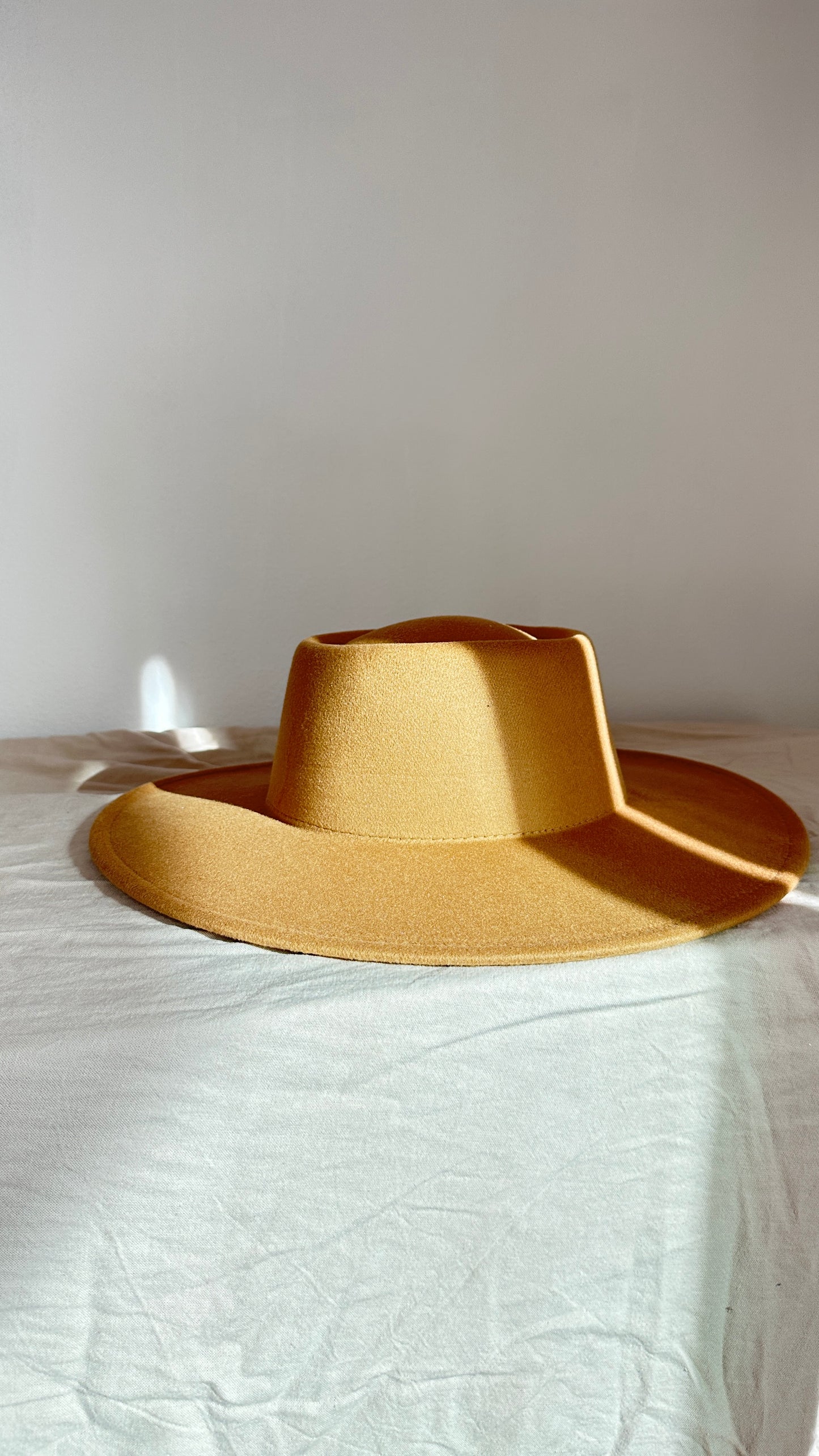 Wide Brim Boater Hat Tan