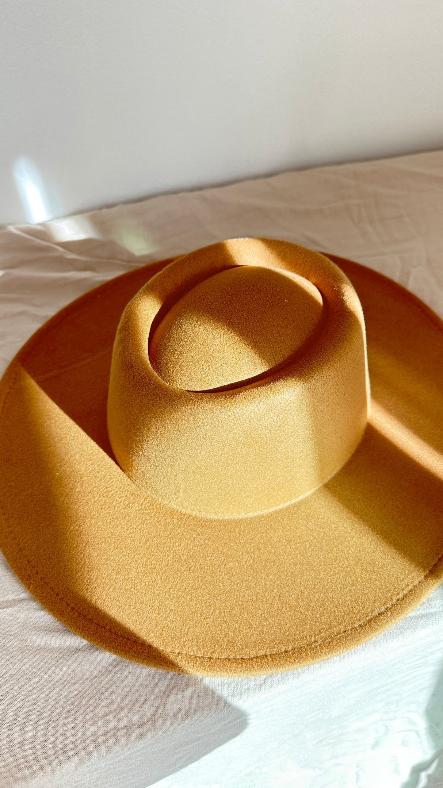 Wide Brim Boater Hat Tan