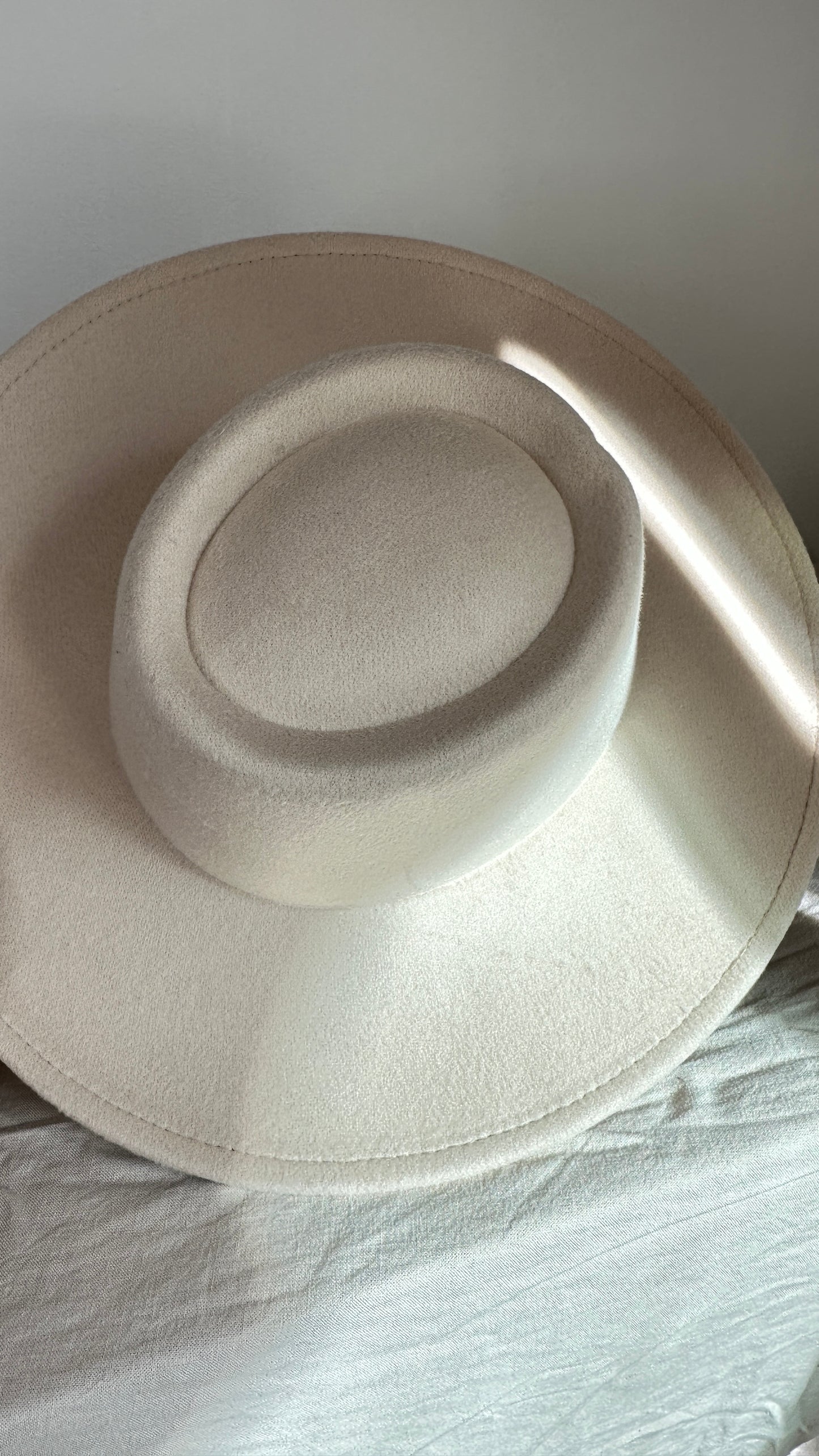 Wide Brim Boater Hat White