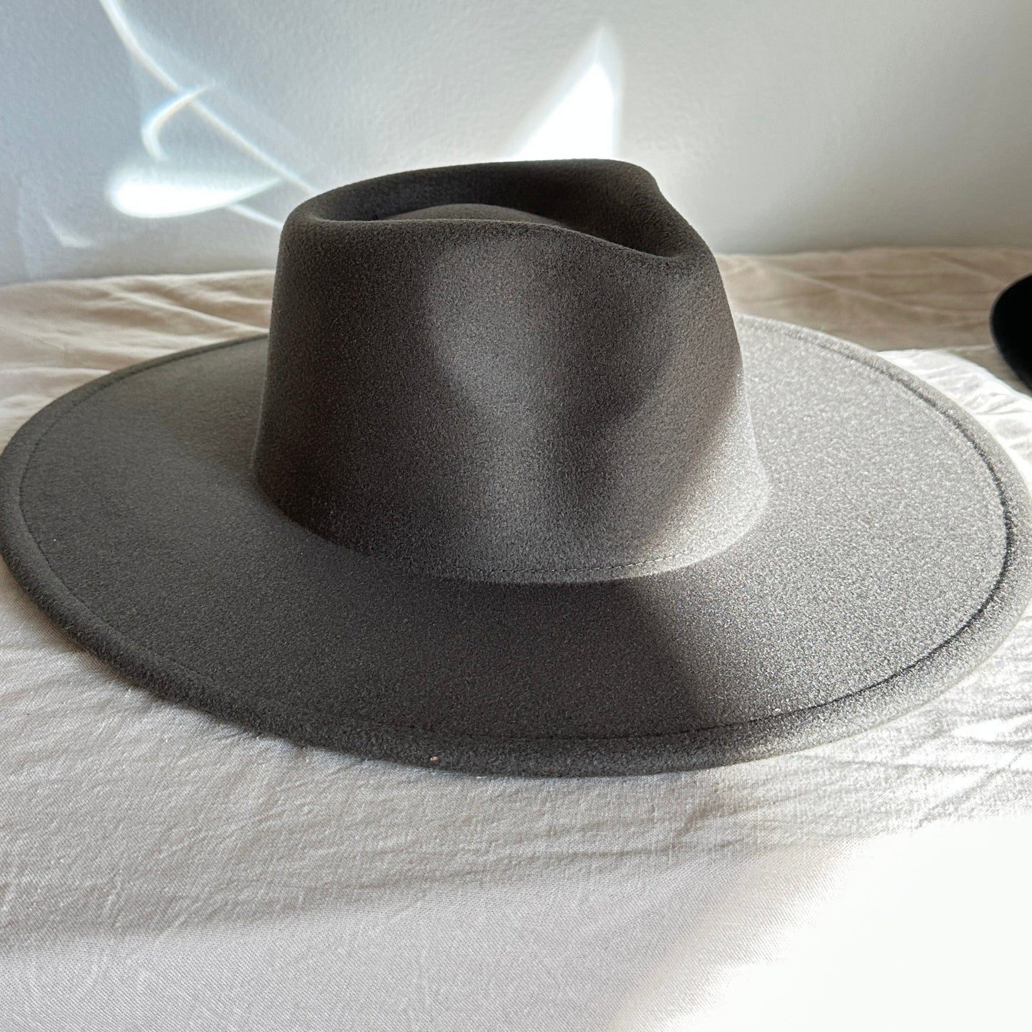 Wide Brim Fedora Hat Forest Green